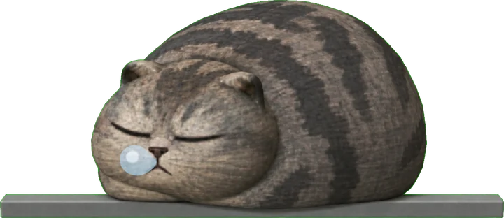 Catlog asleep on a flat line
